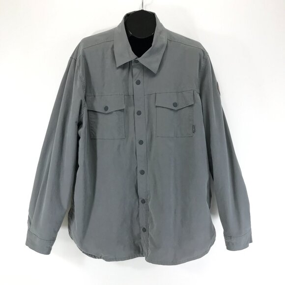 Eddie Bauer Voyager Fleece Lined Shirt Jacket Men's XXL Gray Shacket Outdoor - Picture 1 of 14